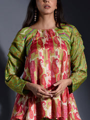 Green Vasansi Silk Leheriya Co Ord set