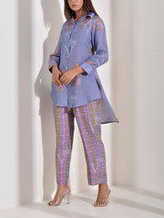Lavender Vasansi Silk Printed Co Ord Set