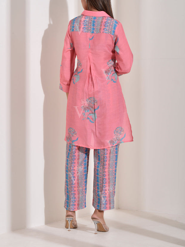 Pink Vasansi Silk Printed Co Ord Set