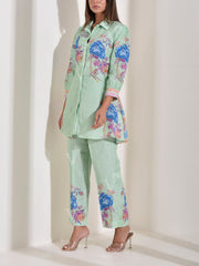 Green Vasansi Silk Printed Co Ord Set