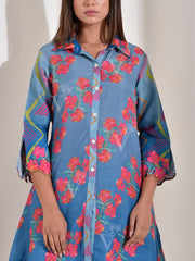 Blue Vasansi Silk Printed Co Ord Set