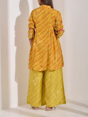 Yellow Leheriya Printed Co Ord Set