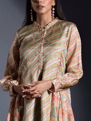 Green Vasansi Silk Leheriya Co Ord Set