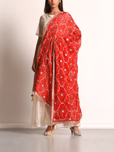 Dupatta, Dupattas, Georgette, Pure georgette, 100% georgette, Jaipuri, Rajasthani, Festive wear, Traditional wear, Traditional, Bandhani, Bandhej, dupatta, Gota patti, Embroidered, Embroidery, MTO, DD28