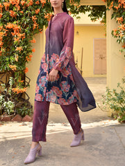 Blue and Rose Dust Vasansi Silk Printed Co Ord Set
