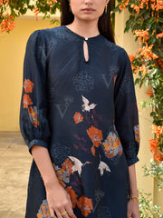Black Vasansi Silk Printed Co Ord Set