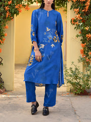 Azure Blue Vasansi Silk Printed Co Ord Set