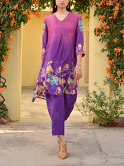 Purple Vasansi Silk Printed Co Ord Set