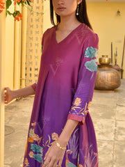 Purple Vasansi Silk Printed Co Ord Set