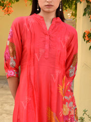 Scarlet Red Vasansi Silk Printed Co Ord Set