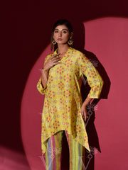 Yellow Vasansi Silk Printed Co Ord Set