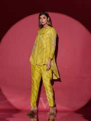 Olive Green Leheriya Vasansi Silk Co Ord Set