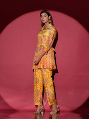 Yellow Vasansi Silk Printed Co Ord Set