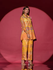 Yellow Vasansi Silk Printed Co Ord Set