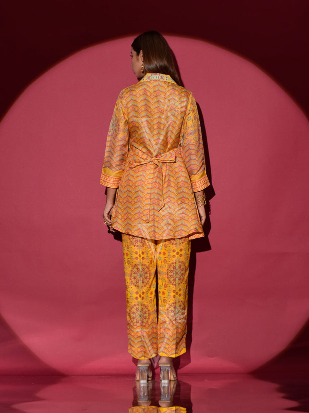 Yellow Vasansi Silk Printed Co Ord Set