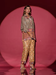 Brown Vasansi Silk Printed Co Ord Set