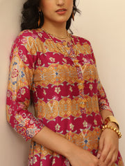 Pink Vasansi Silk Printed Anarkali Gown