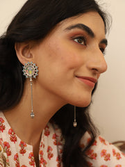 Hand Painted Multi Enamel Chandrika Tassel Earrings