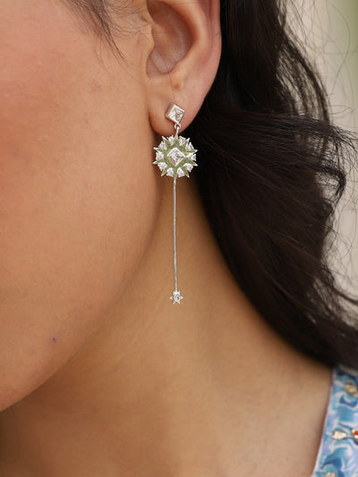 Hand Painted Multi Enamel Chandrika Tassel Earrings