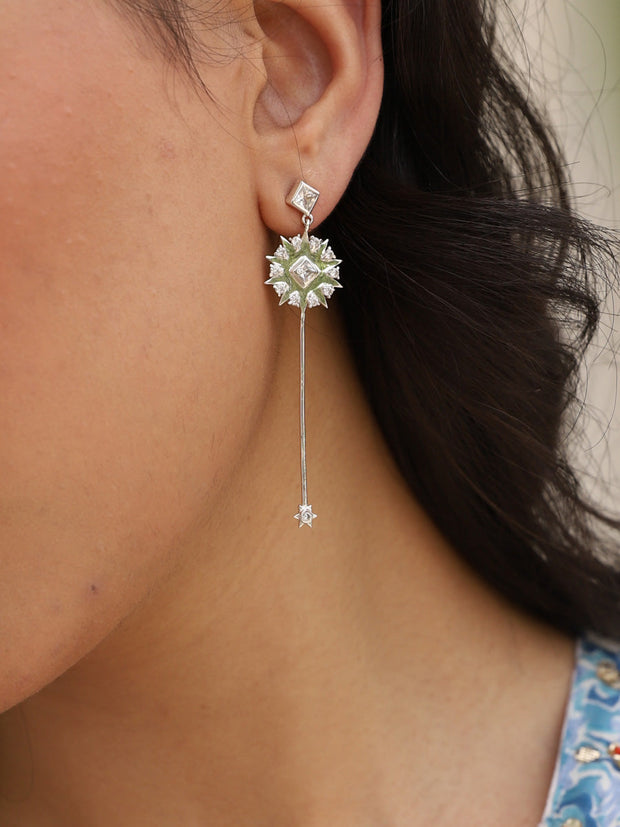 Hand Painted Multi Enamel Chandrika Tassel Earrings