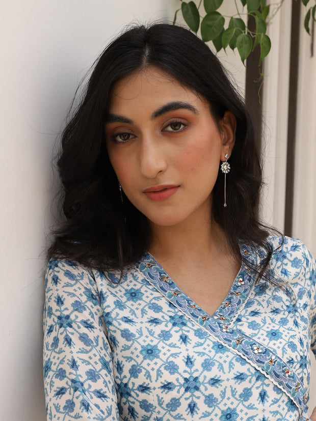 Hand Painted Multi Enamel Chandrika Tassel Earrings