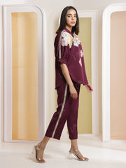 Mulberry Embroidered Co Ord Set