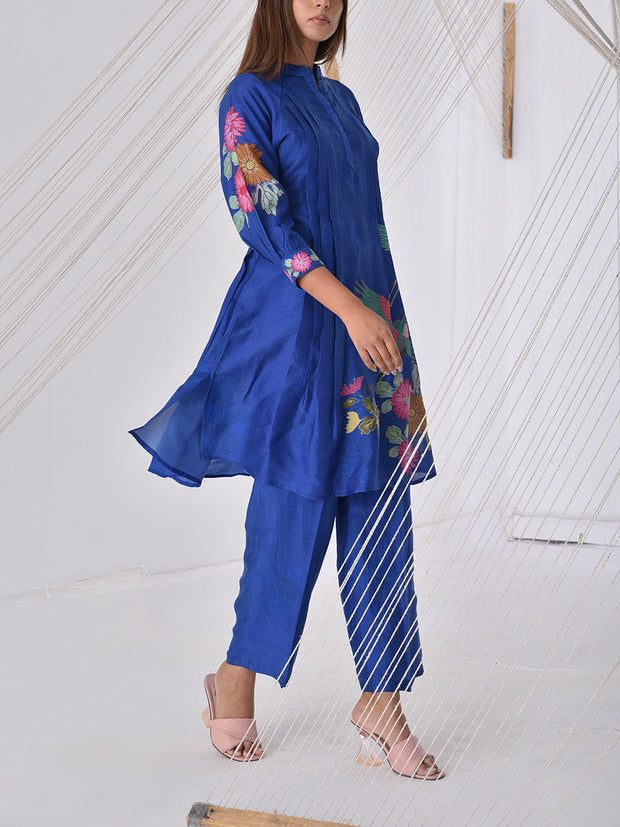 Blue Vasansi Silk Printed Co Ord Set