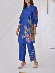 Blue Vasansi Silk Printed Co Ord Set