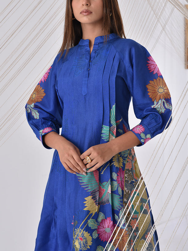 Blue Vasansi Silk Printed Co Ord Set