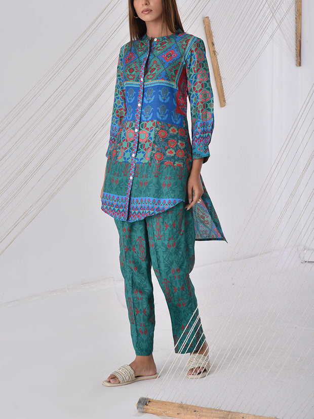 Green Vasansi Silk Co Ord Set