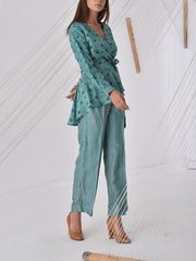 Pine Green Vasansi Silk Co Ord Set