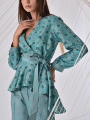 Pine Green Vasansi Silk Co Ord Set