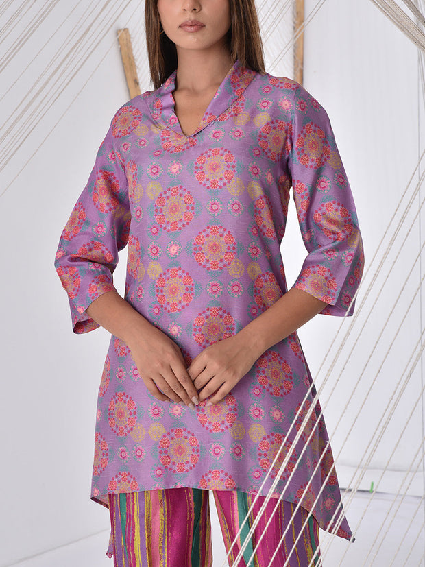 Lavender Vasansi Silk Co Ord Set
