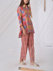 Peach Vasansi Silk Co Ord Set