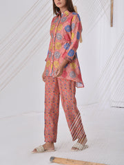 Peach Vasansi Silk Co Ord Set