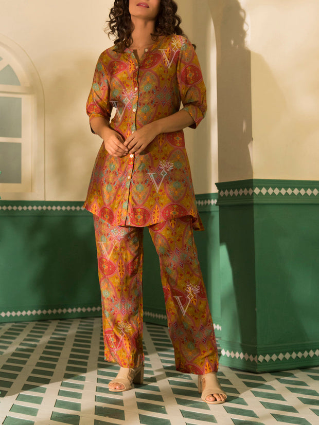 Multi Color Vasansi Silk Co Ord Set