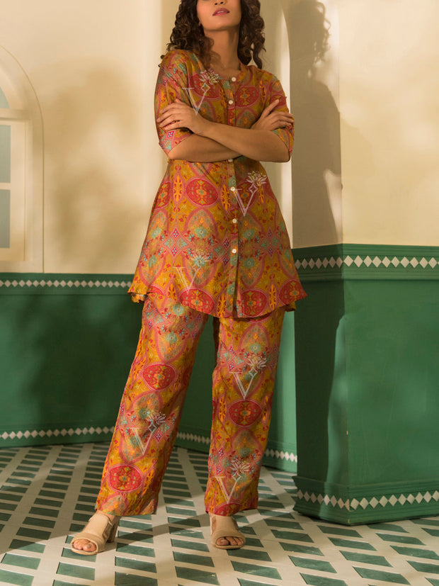 Multi Color Vasansi Silk Co Ord Set