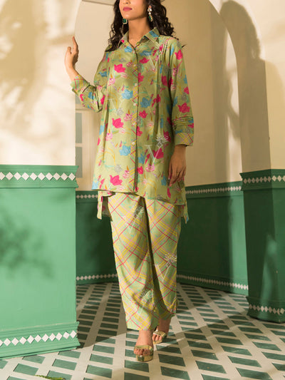 Olive Green Vasansi Silk Co Ord Set