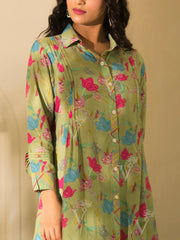 Olive Green Vasansi Silk Co Ord Set