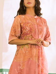 Pale Peach Vasansi Silk Co Ord Set
