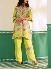 Multi Color Vasansi Silk Leheriya Co Ord Set