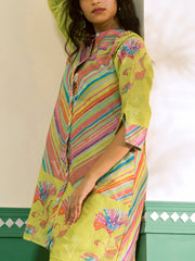 Multi Color Vasansi Silk Leheriya Co Ord Set