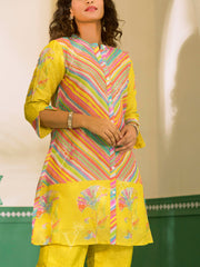 Multi Color Vasansi Silk Leheriya Co Ord Set