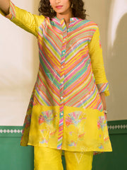 Multi Color Vasansi Silk Leheriya Co Ord Set