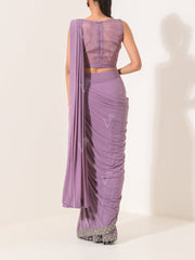 Lilac Pre-Draped Cocktail Saree