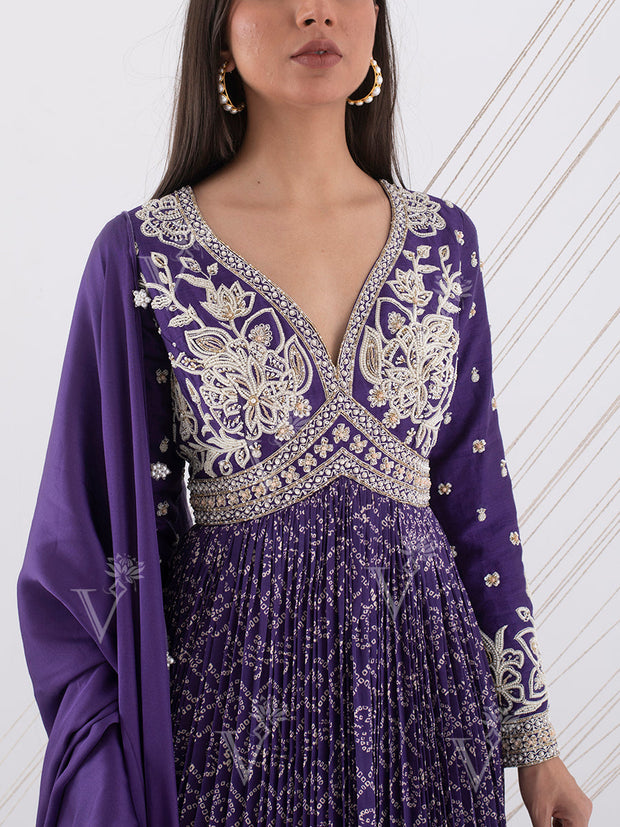 Blue Embroidered Gown