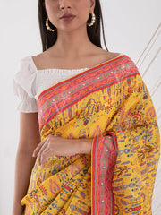 Yellow Vasansi Silk Highlighted Saree