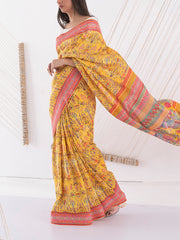 Yellow Vasansi Silk Highlighted Saree