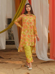 Lime Green Vasansi Silk Co Ord Set