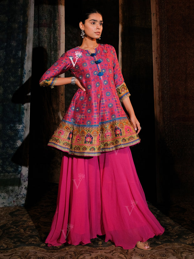 Pink Peplum and Palazzo Set